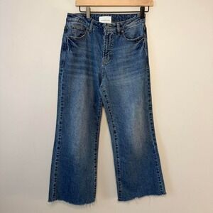 Women's HABITUAL High Rise Medium Wash Flared Denim Jeans Cotton Size 26